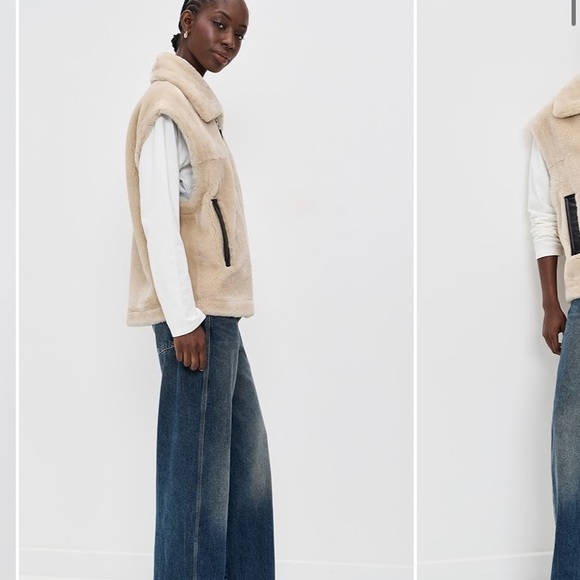 IRO Beige Shearling Vest - Picture 3 of 5